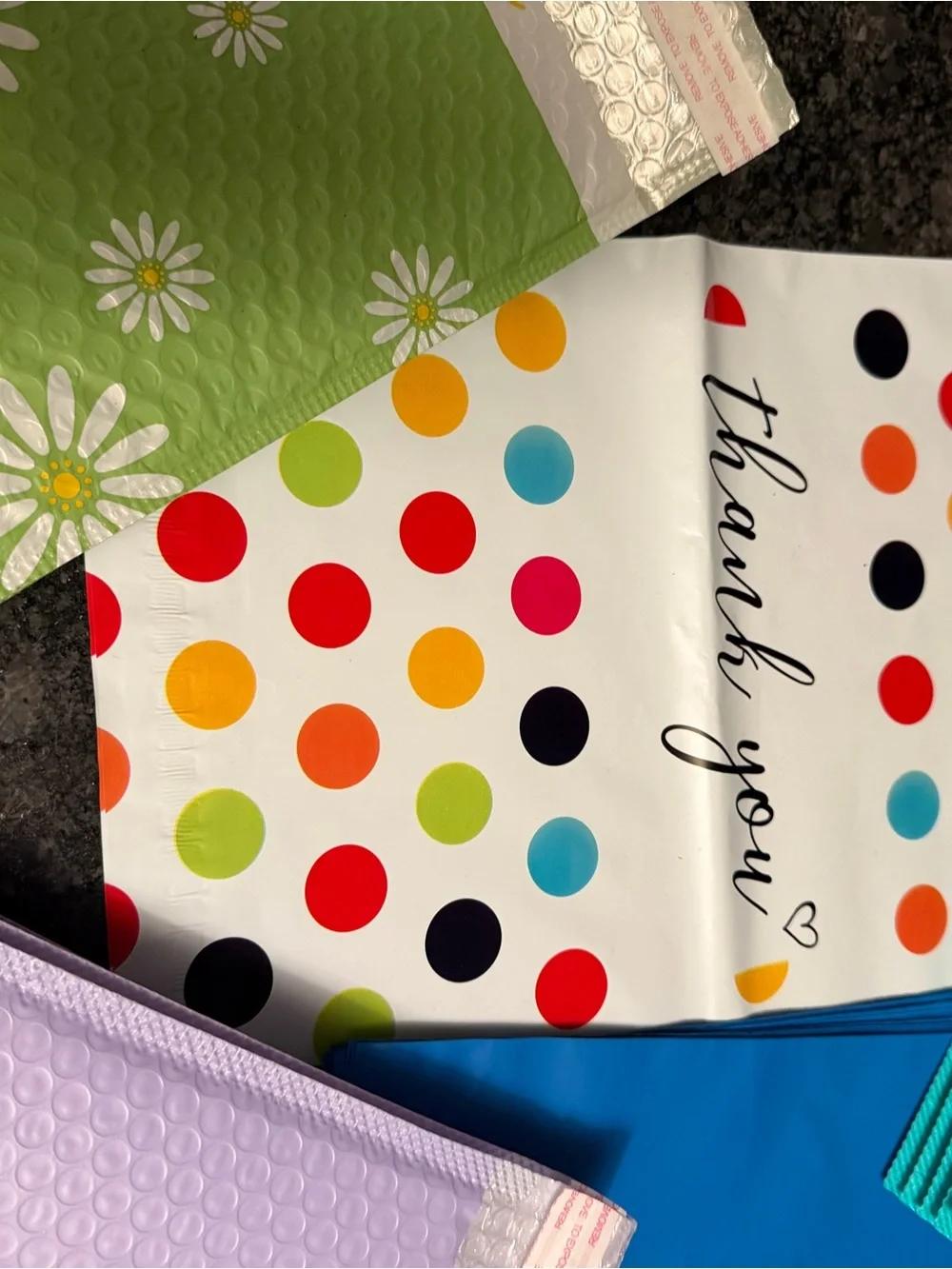 Bundle of 45 Poly Mailer & Bubble Pouch Shipping Supplies Assorted Size & Design
